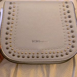 Bcbg silver cute purse with gold/metallic accents